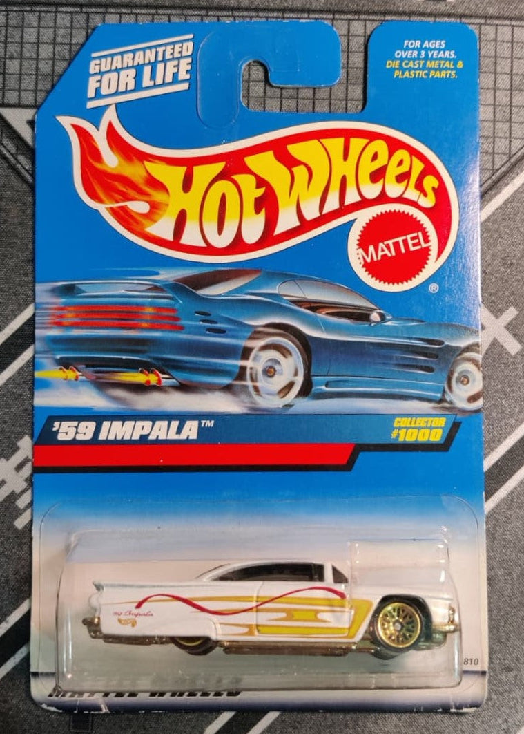 '59 CHEVY IMPALA (White) 1998 Collector #1000 Hot Wheels