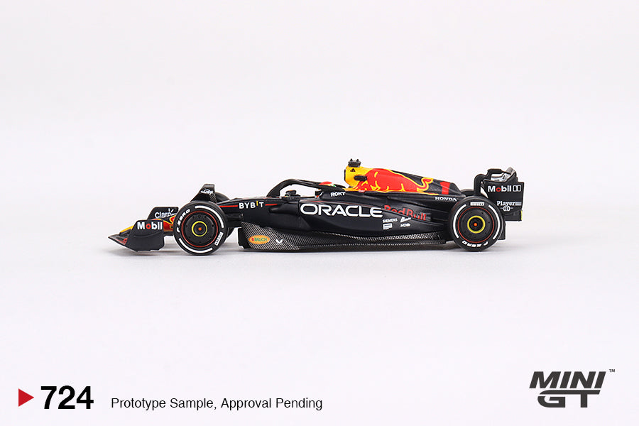 (Pre-order) MiniGT Oracle Red Bull Racing RB19 #1 Max Verstappen F1 2023 Bahrain GP Winner #724