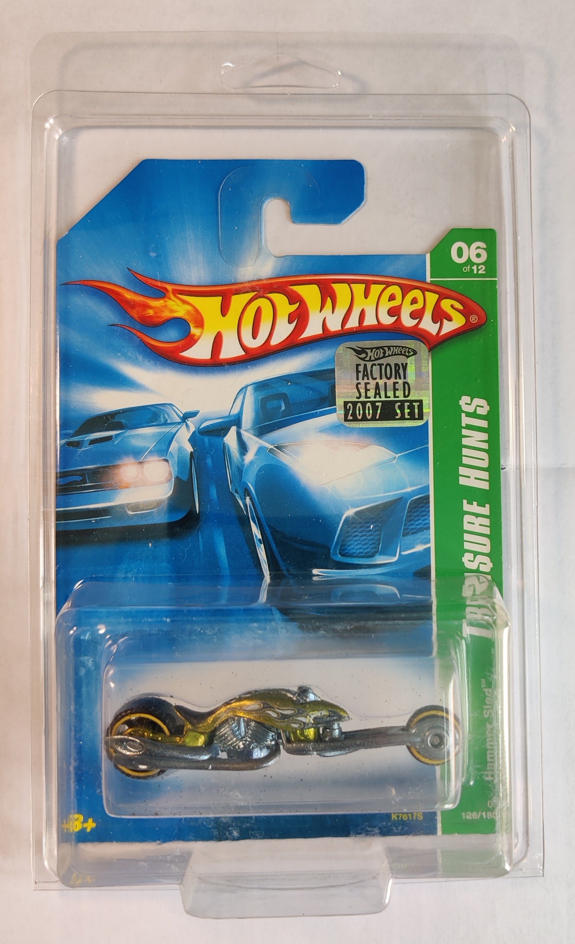 2007 Hot Wheels Super Treasure Hunt 06/12 Hammer Sled Factory Sealed With Free Protector