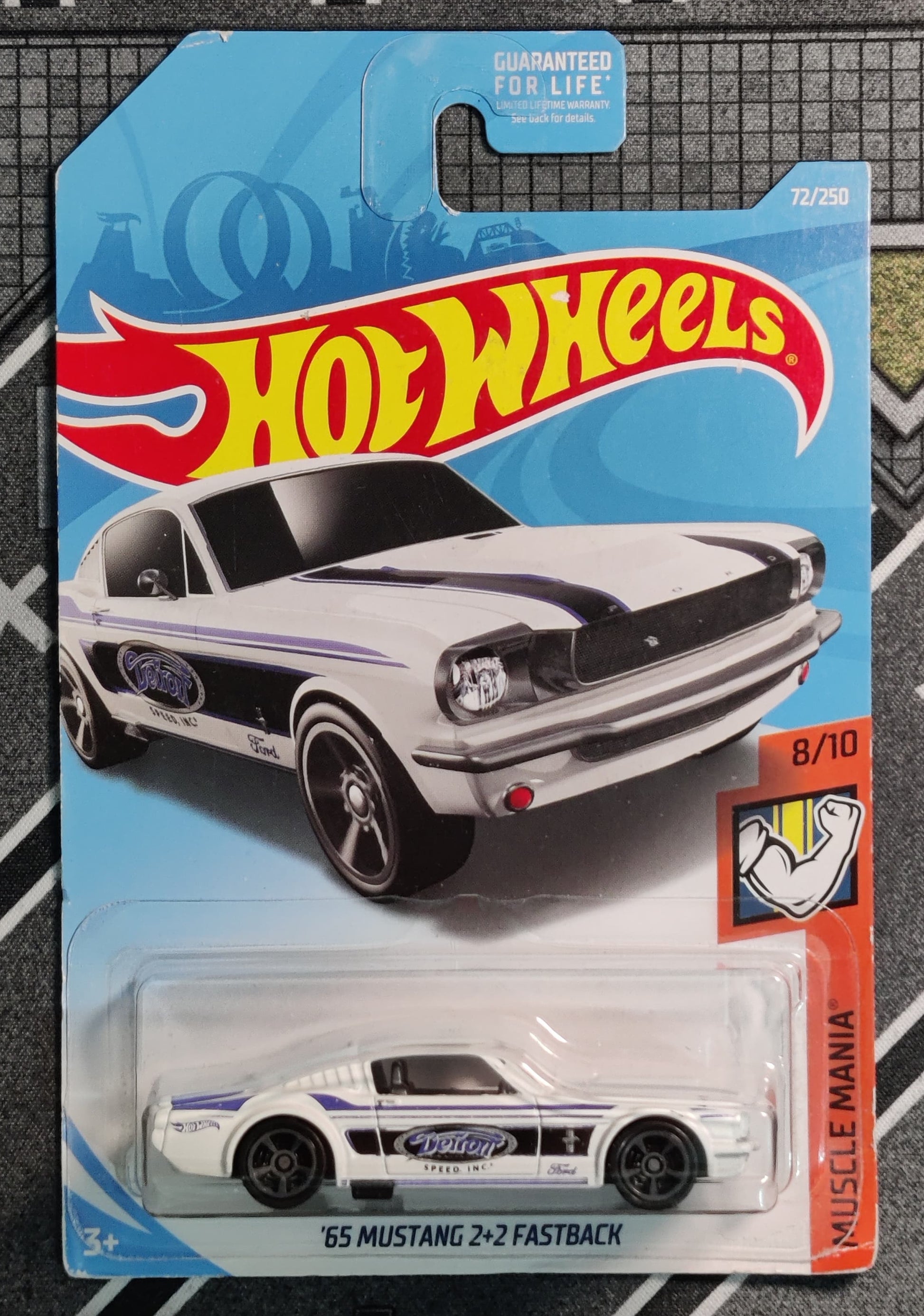  2019 Muscle Mania '65 MUSTANG 2+2 FASTBACK (White) #72 Hot Wheels