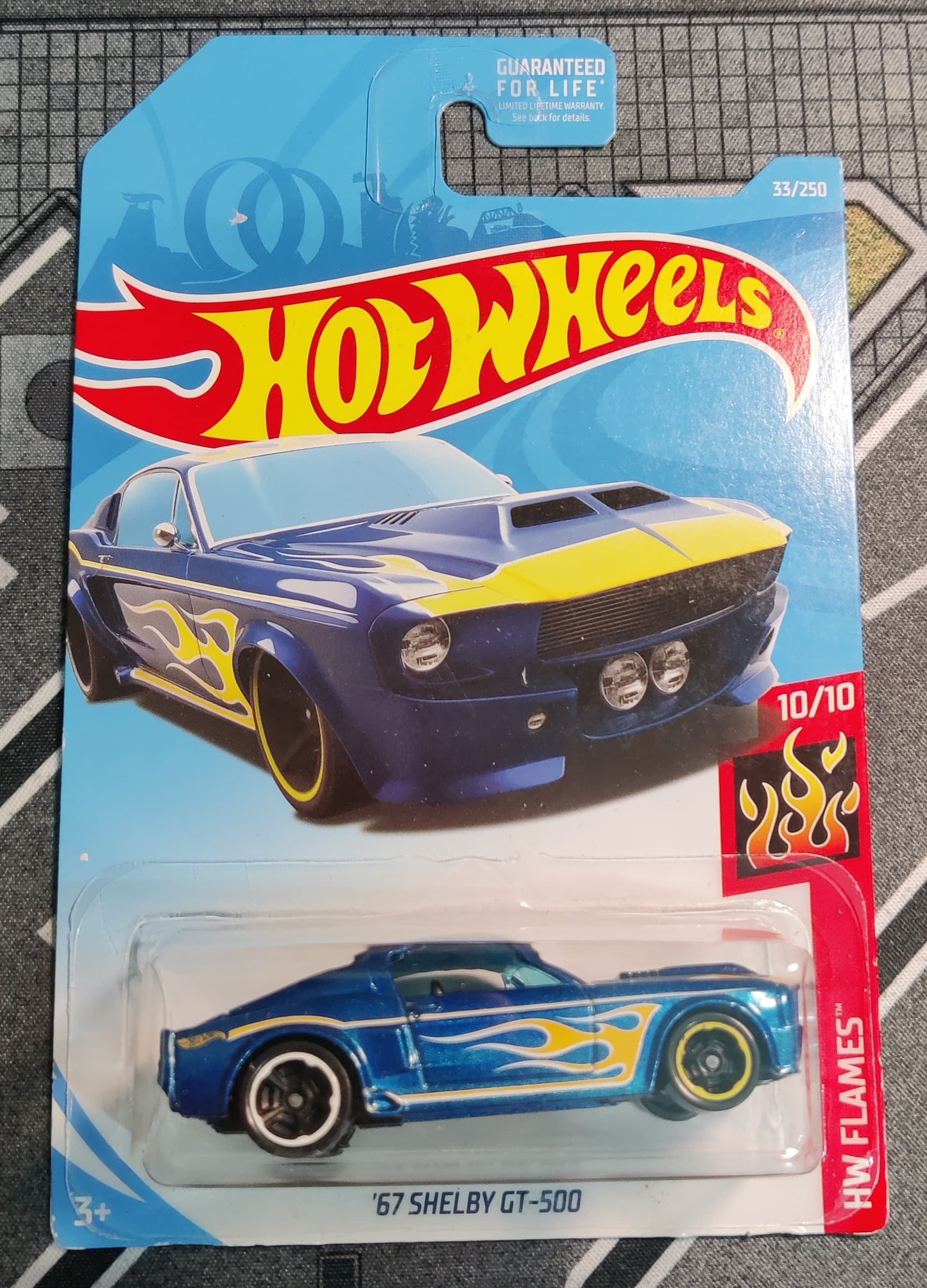 HW Flames Series '67 SHELBY GT-500 #33 (Blue) Hot Wheels