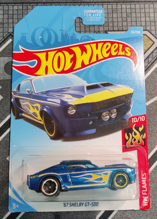 HW Flames Series '67 SHELBY GT-500 #33 (Blue) Hot Wheels