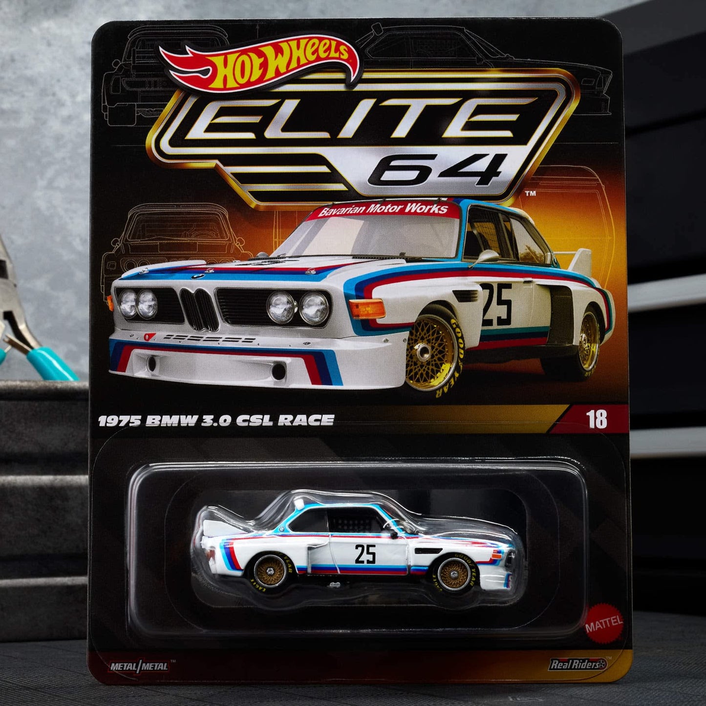 Hot Wheels Elite 64 1975 BMW 3.0 CSL Race