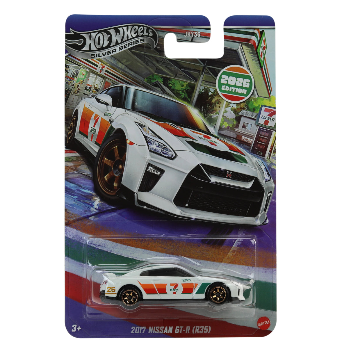 Hot Wheels Silver Series 7-Eleven 2017 Nissan GT-R (R35) - 7 Eleven Store Exclusive