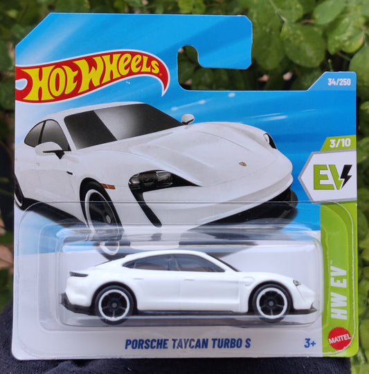 Porsche Taycan Turbo S #34 WHITE 2026 Hot Wheels Case B SHORT CARD