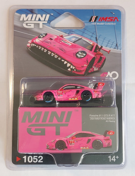 Mini GT Porsche 911 GT3 R #77 AO Racing 2024 IMSA Road America #1052 - Blister Pack