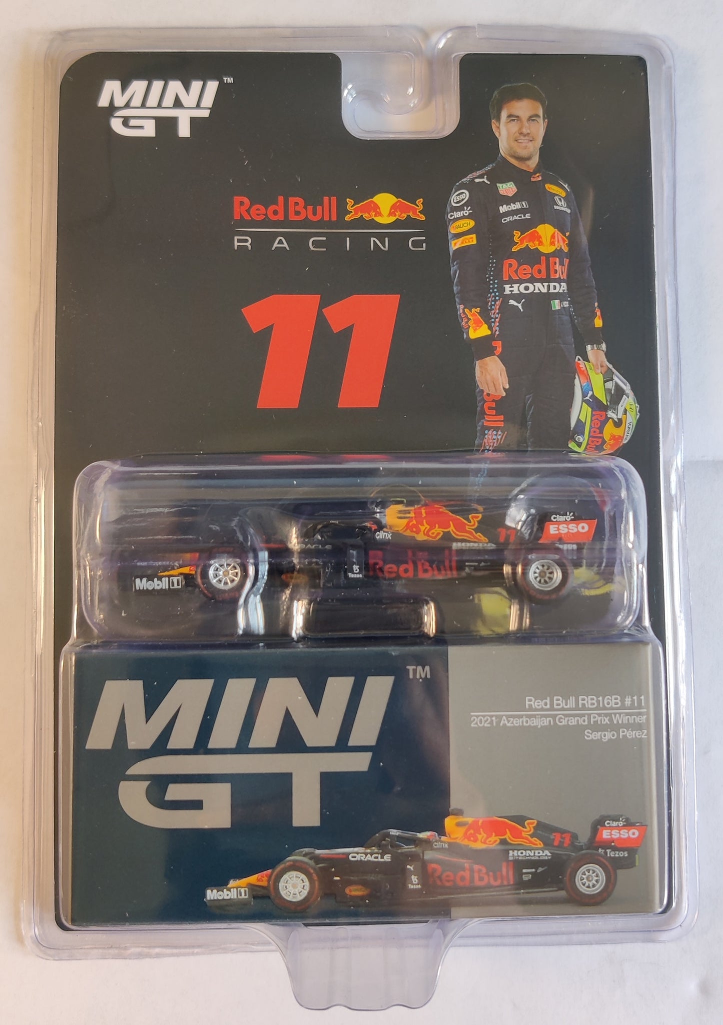 Mini GT Red Bull RB16B #11 Sergio Pérez 2021 Azerbaijan Grand Prix Winner #836